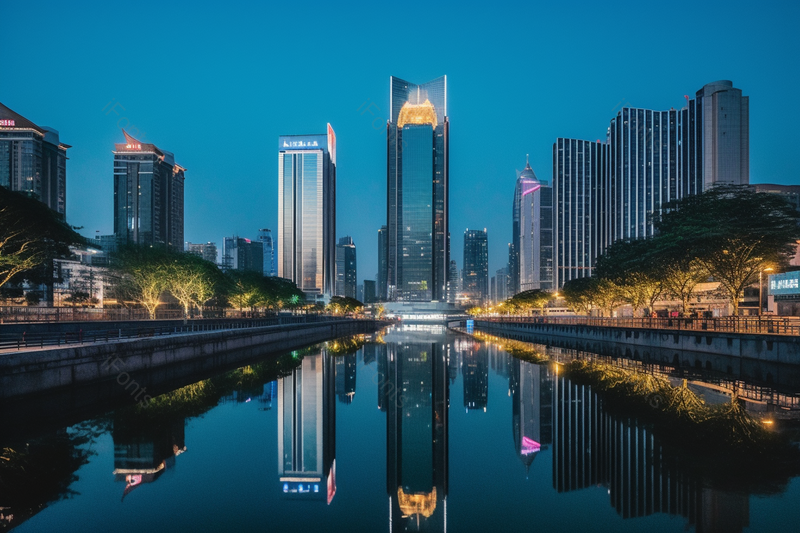 宁波水街繁华建筑夜景拍摄,高清,摄影图,摄影图片,图片大全,摄影图免费下载